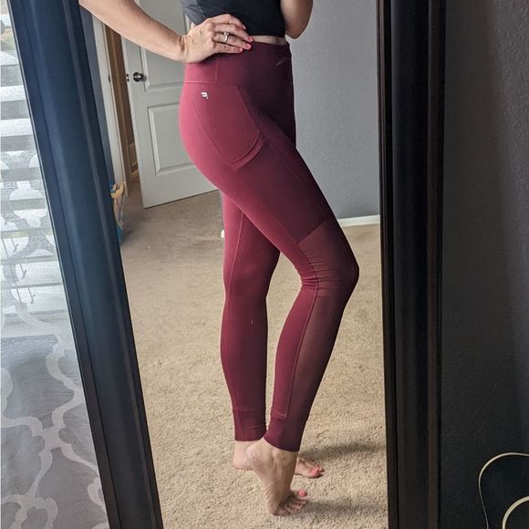 Fabletics Pants - Fabletics Burgundy Leggings Size Small